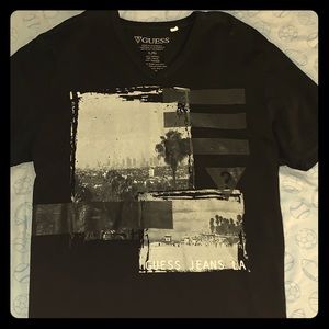Black Guess V-Neck T-Shirt